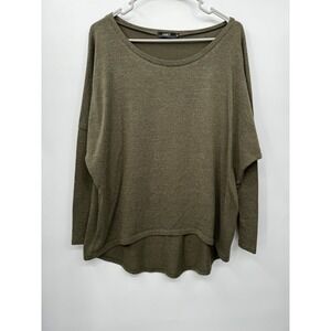 UGET‎ Medium Sweater Women Olive Green High Low Oversized Long Sleeve Knit Top